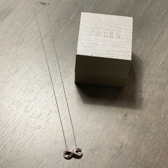 Authentic ZALES Diamond & Sterling Silver Necklace - Picture 6 of 6